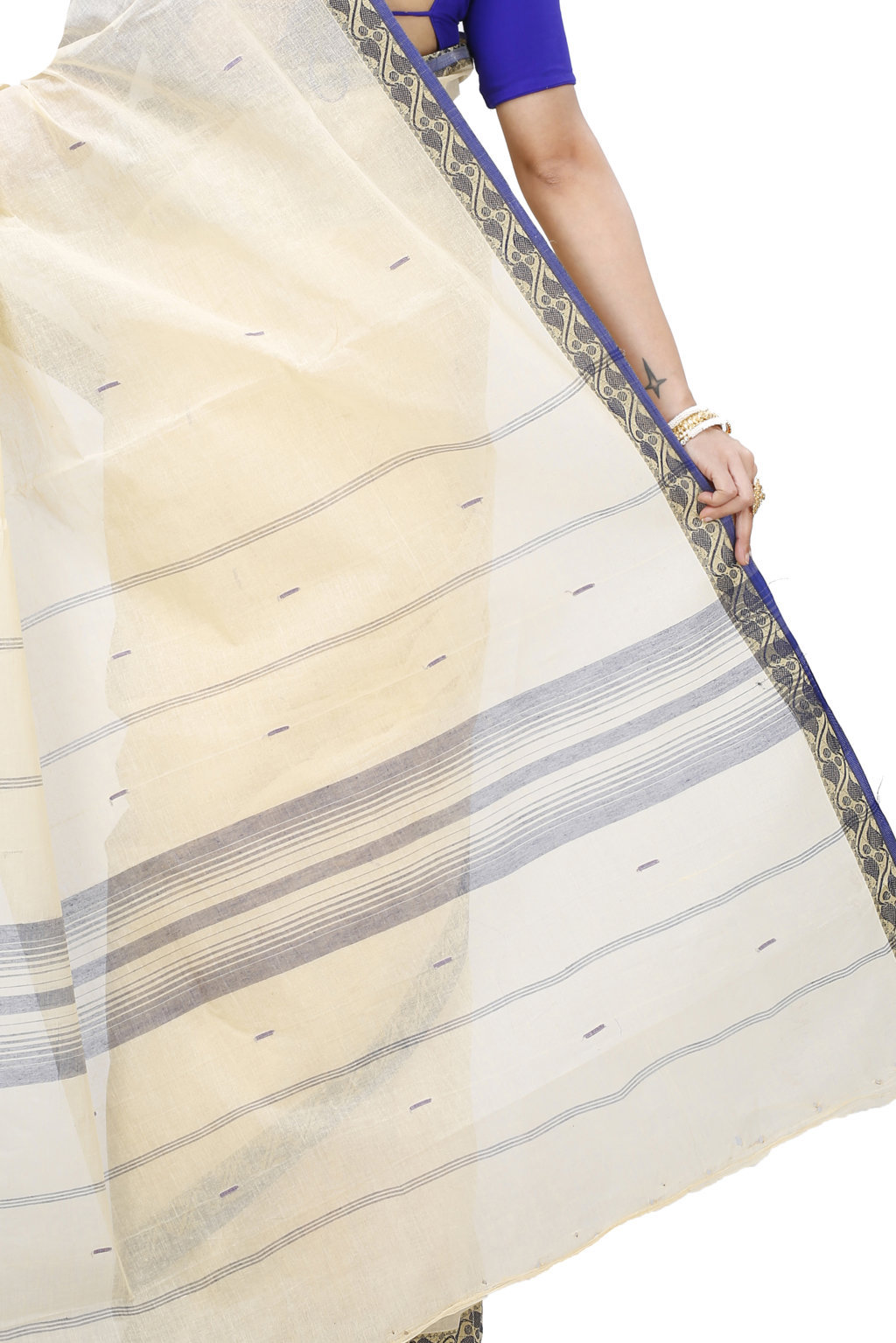 Cream Pure Cotton Gaela Tant Saree (921)